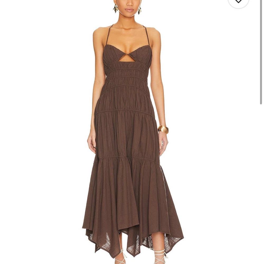 Elegant Brown Midi Dress